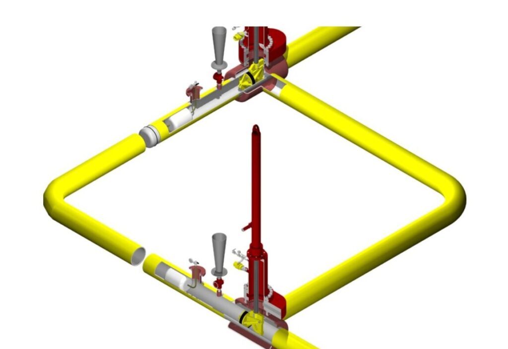Conduit Barrel 3 Yollu Fitting ile Çift Pozisyonlu Linestop
